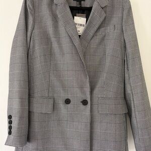 H&M Gray Plaid Blazer